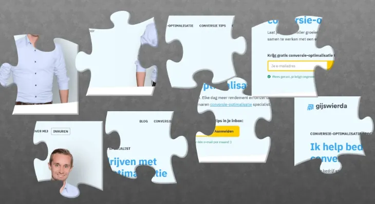 illustratie puzzelstukjes paginastructuur