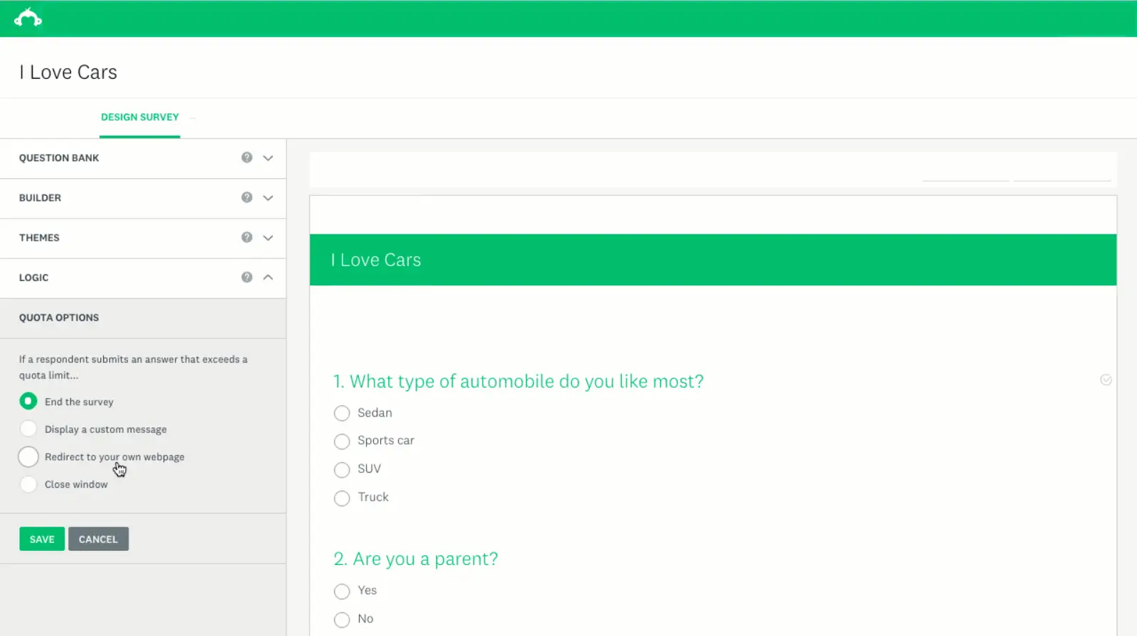 SurveyMonkey Screenshot