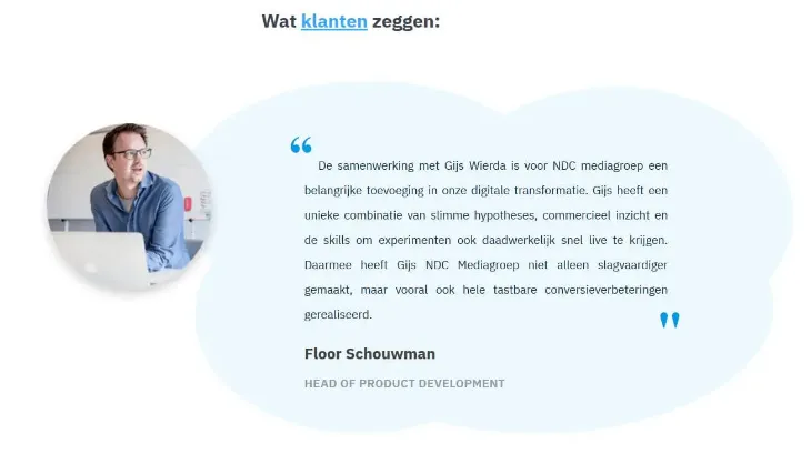 voorbeeld testimonial vertrouwen