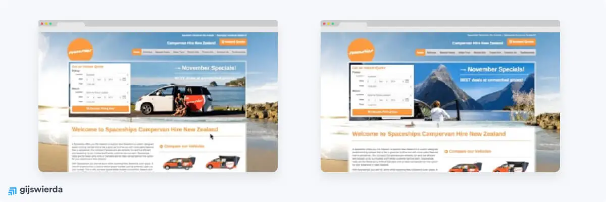 Voorbeeld a/b test