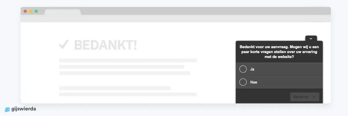 Voorbeeld bedankpagina enquete