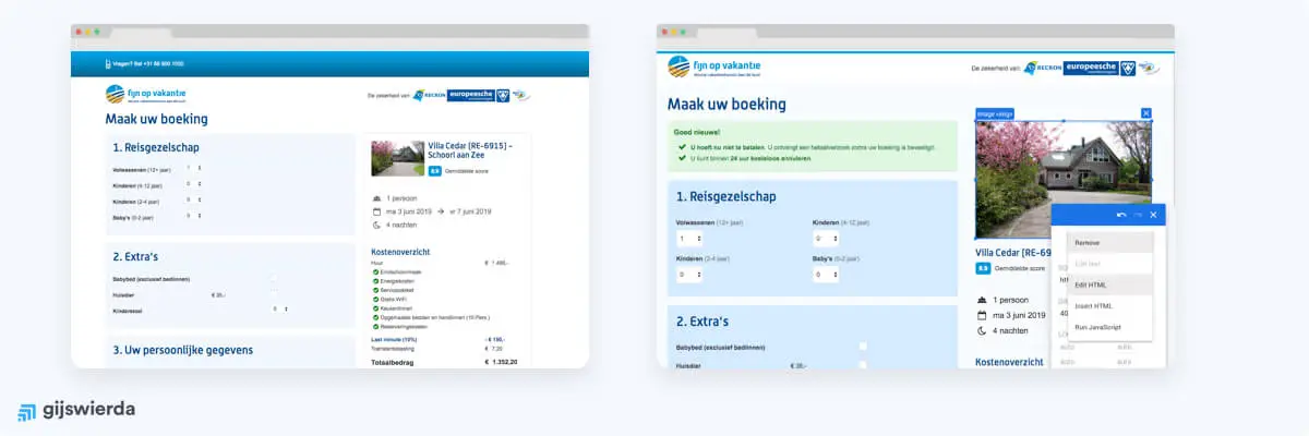 ab test variant maken in google optimize