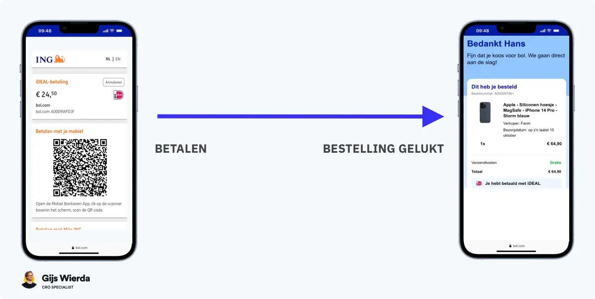 Conversie funnel stap 6: betaling starten naar aankoop