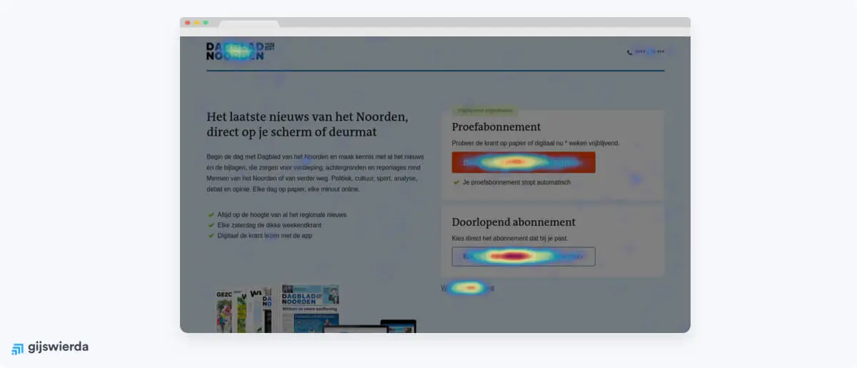 voorbeeld clickmap buttons