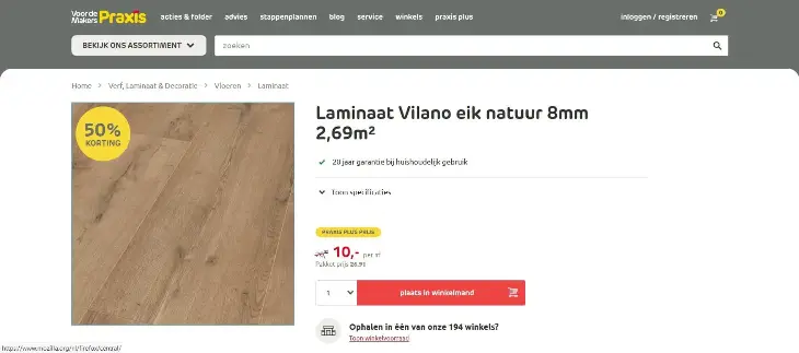Voorbeeld Praxis contrast bij korting prijs psychologie